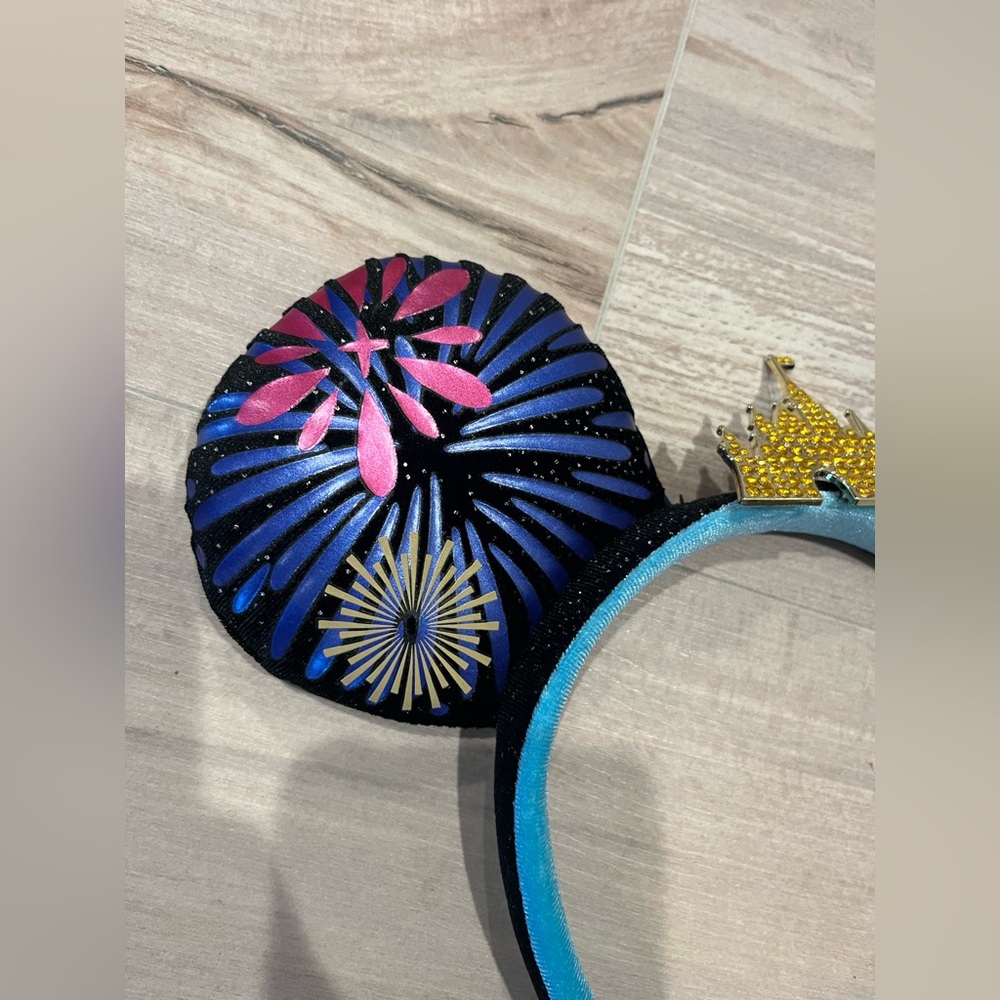Disney Parks Mickey Main Attraction Ear Headband Cinderella Castle Fireworks - Picture 3 of 14